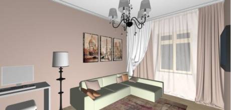 Дизайн интерьера однокомнатной квартиры ул. Папанина